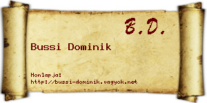 Bussi Dominik névjegykártya